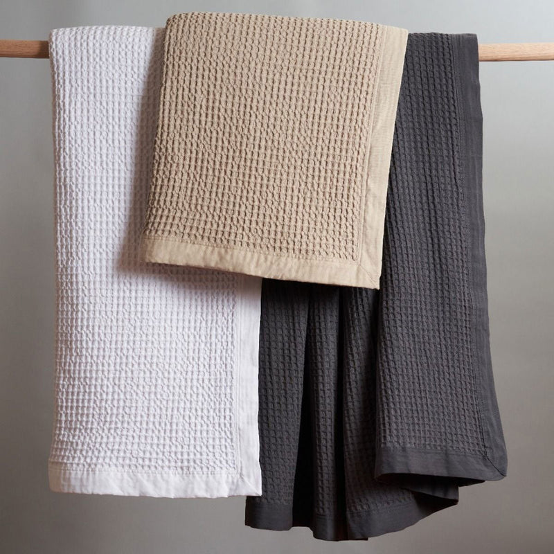 Logan and Mason Charcoal 100% Cotton Waffle Blanket Queen/King Payday Deals