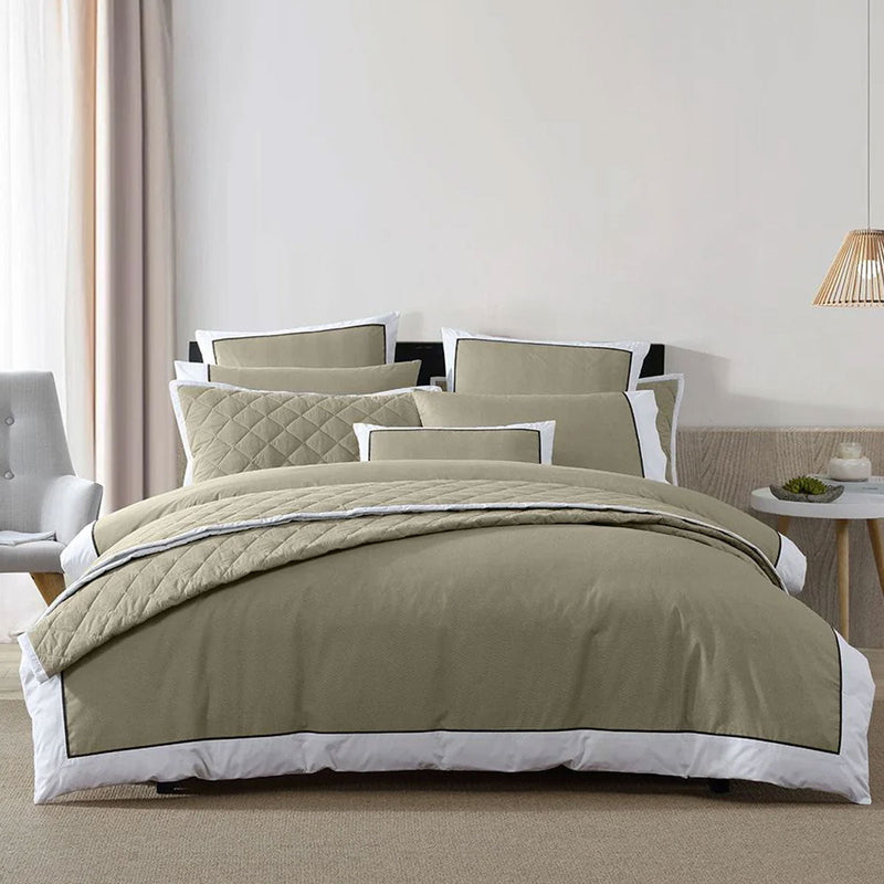 Logan and Mason Essex Olive Cotton-rich Percale Print Quilt Cover Set Super King Payday Deals