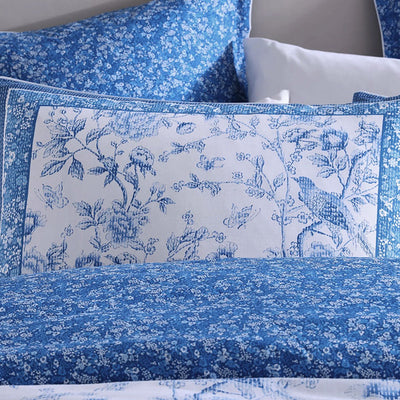 Logan and Mason Hiromi Blue Cotton-rich Percale Print Quilt Cover Set King Payday Deals