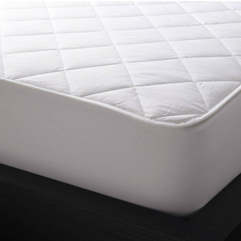 Logan and Mason Pure Cotton Mattress Protector White 45cm Wall Double Payday Deals