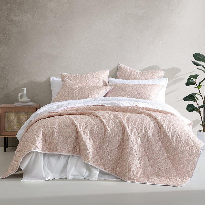 Logan and Mason Shelby Rose Cotton Rich Quilted Coverlet Set Queen/King Payday Deals