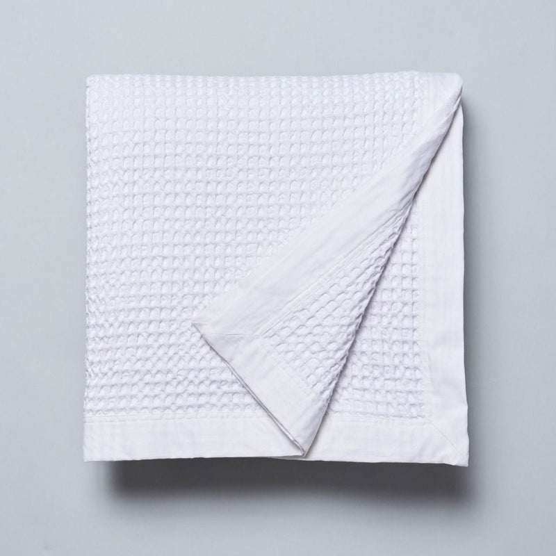 Logan and Mason White 100% Cotton Waffle Blanket Queen/King Payday Deals