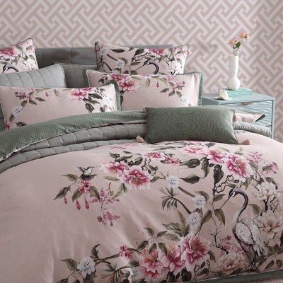 Logan & Mason Lisha Rose 250TC 100% Cotton Sateen Quilt Cover Set King Payday Deals