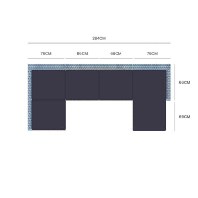 LONDON RATTAN 6 Seater Modular Outdoor Lounge Setting with Ottoman, Grey Payday Deals