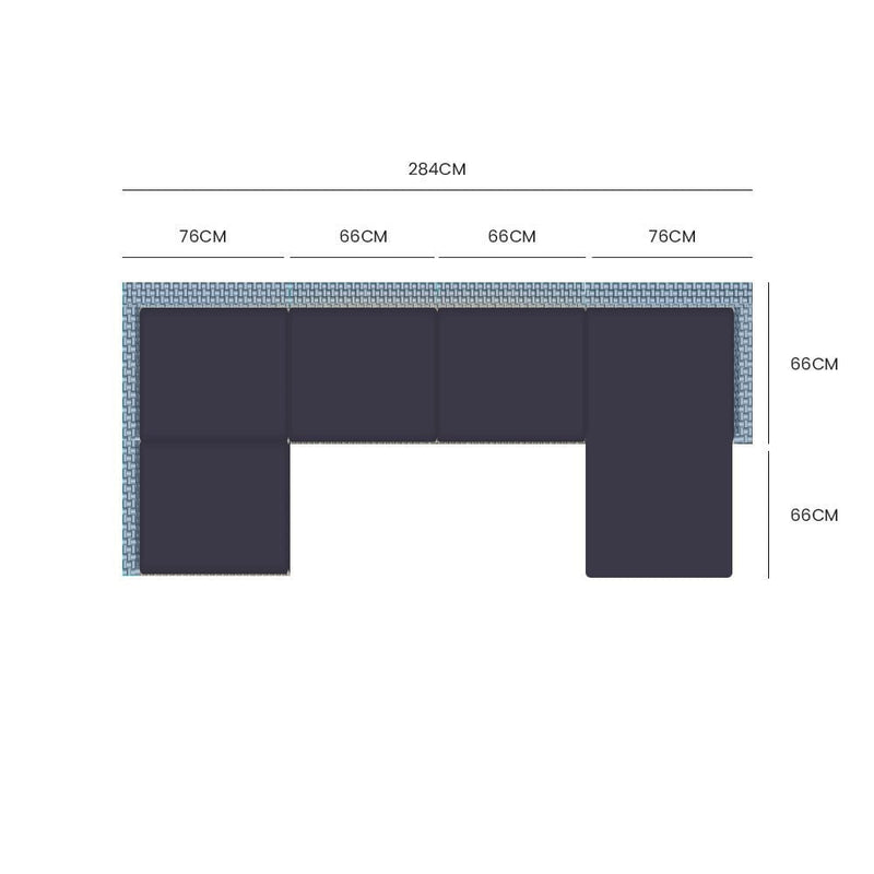 LONDON RATTAN 6 Seater Modular Outdoor Lounge Setting with Ottoman, Grey Payday Deals