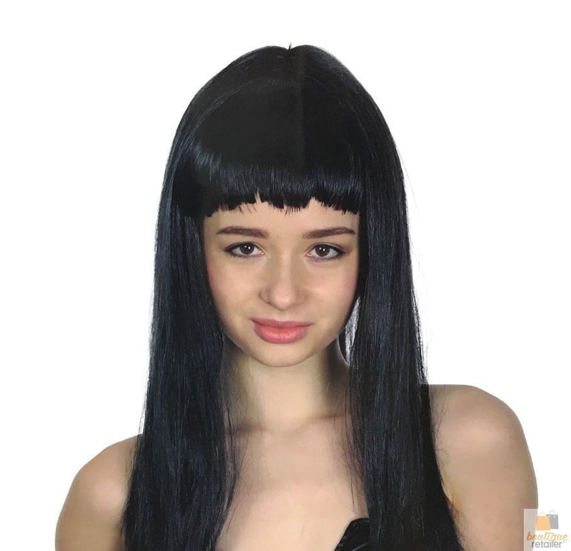 LONG WIG Straight Party Hair Costume Fringe Cosplay Fancy Dress 70cm Womens - Black (22450) Payday Deals