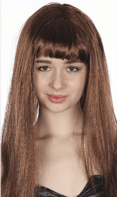 LONG WIG Straight Party Hair Costume Fringe Cosplay Fancy Dress 70cm Womens - Brown (22465)