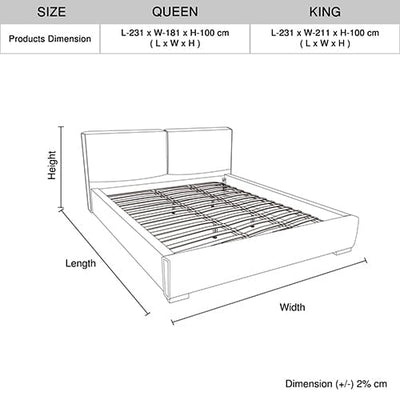 Louis 4pc Queen Bedroom Suite MDF With PU Leather Wooden Legs Payday Deals