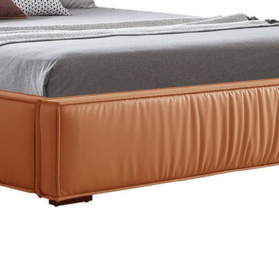 Louis Queen Bed Frame PU leather KD Slat in Wooden Legs Payday Deals