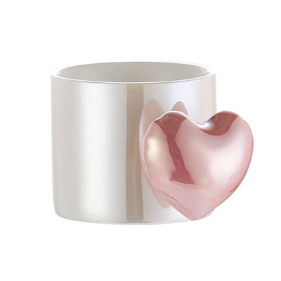 Lovely 4D Heart Love Ceramic Cup Mug Puffy Heart Handle with Gift Box