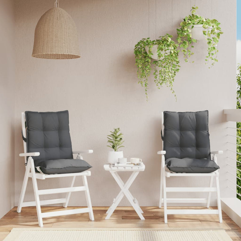 Lowback Chair Cushions 2 pcs Anthracite Oxford Fabric Payday Deals