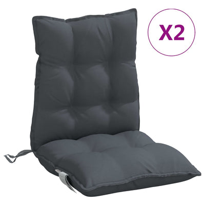 Lowback Chair Cushions 2 pcs Anthracite Oxford Fabric Payday Deals