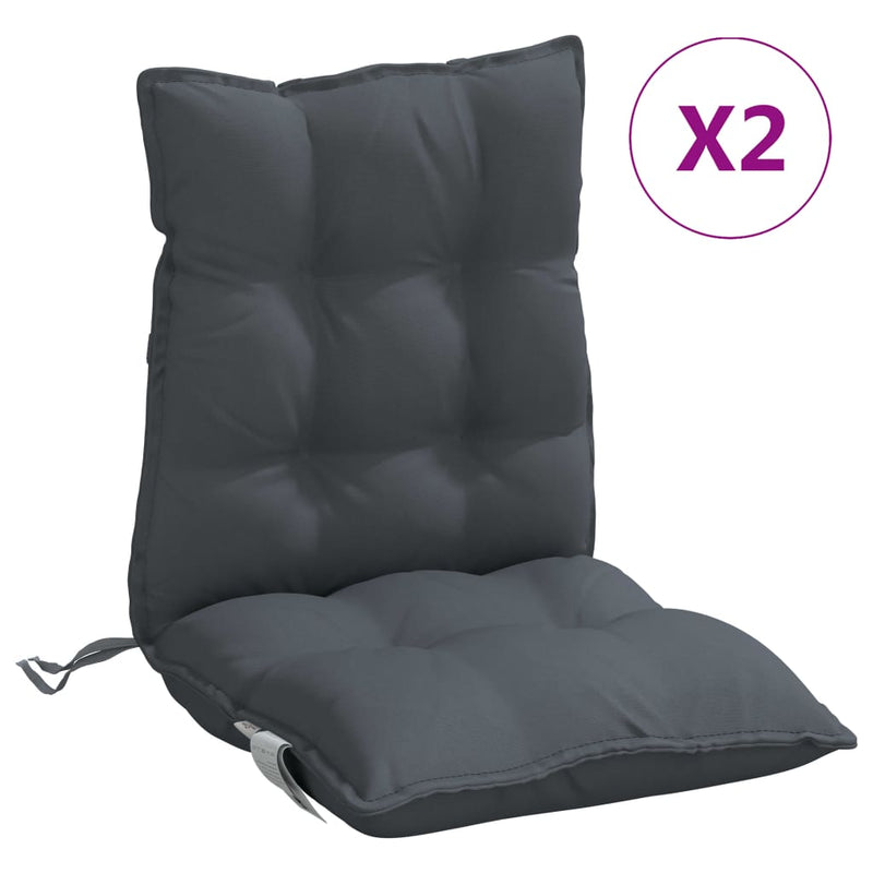 Lowback Chair Cushions 2 pcs Anthracite Oxford Fabric Payday Deals