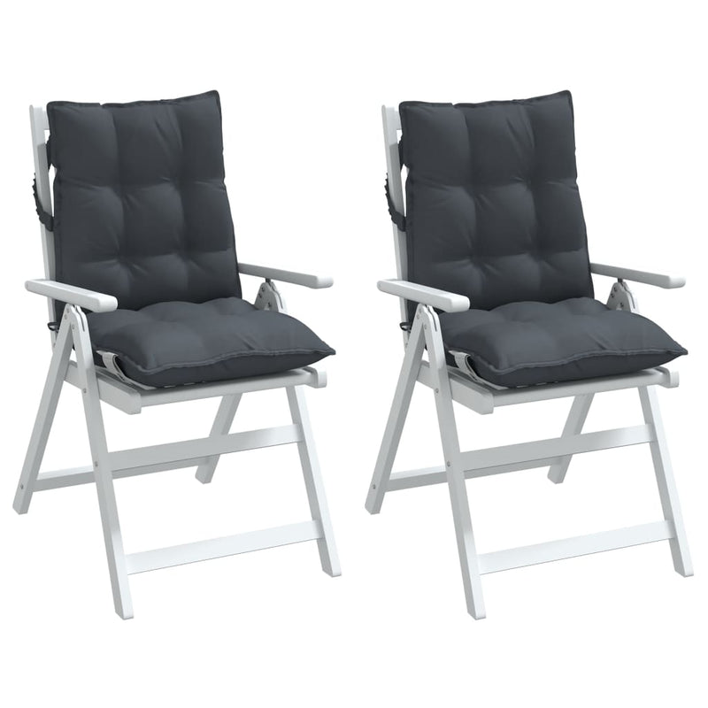 Lowback Chair Cushions 2 pcs Anthracite Oxford Fabric Payday Deals
