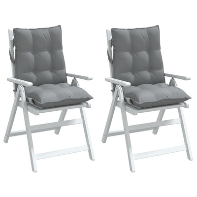 Lowback Chair Cushions 2 pcs Grey Oxford Fabric Payday Deals
