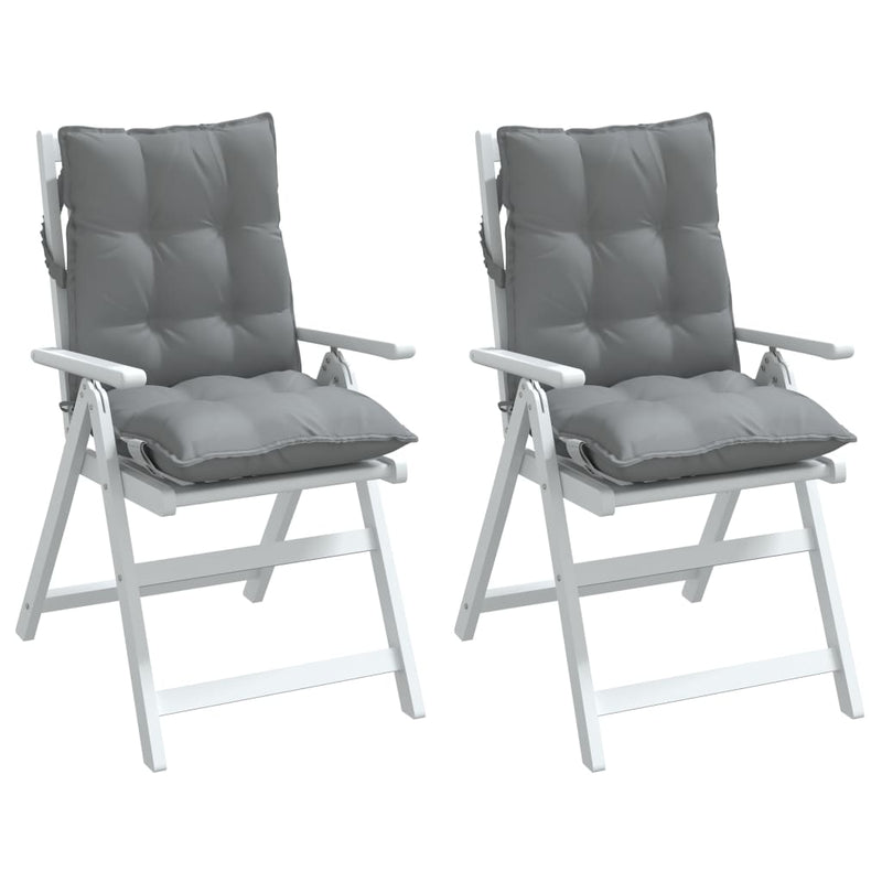 Lowback Chair Cushions 2 pcs Grey Oxford Fabric Payday Deals