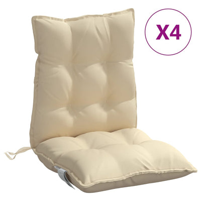 Lowback Chair Cushions 4 pcs Beige Oxford Fabric Payday Deals