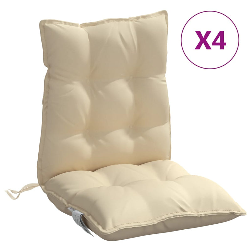 Lowback Chair Cushions 4 pcs Beige Oxford Fabric Payday Deals