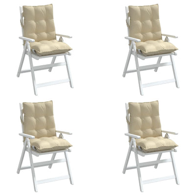 Lowback Chair Cushions 4 pcs Beige Oxford Fabric Payday Deals