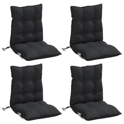 Lowback Chair Cushions 4 pcs Black Oxford Fabric Payday Deals