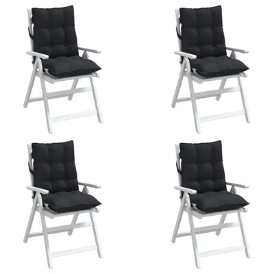 Lowback Chair Cushions 4 pcs Black Oxford Fabric Payday Deals