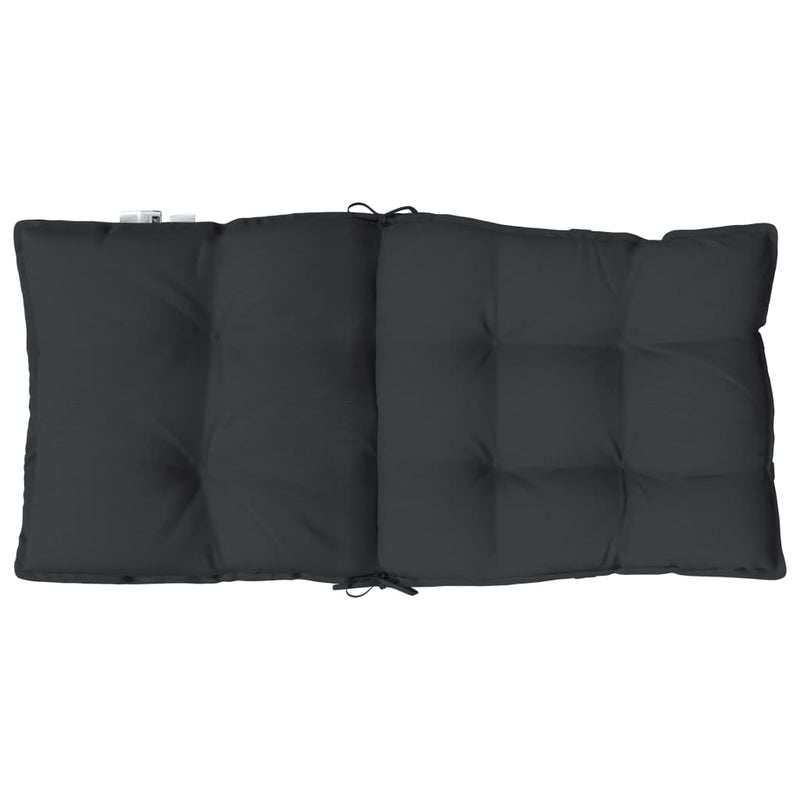 Lowback Chair Cushions 4 pcs Black Oxford Fabric Payday Deals
