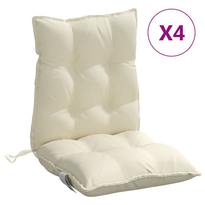 Lowback Chair Cushions 4 pcs Cream Oxford Fabric Payday Deals
