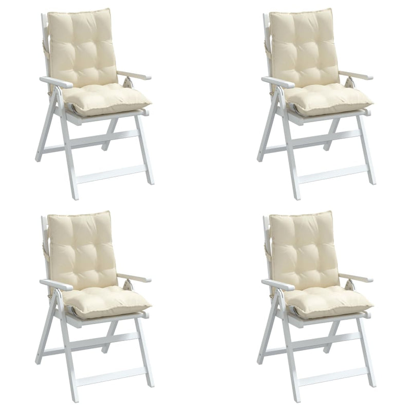 Lowback Chair Cushions 4 pcs Cream Oxford Fabric Payday Deals
