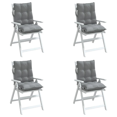 Lowback Chair Cushions 4 pcs Grey Oxford Fabric Payday Deals