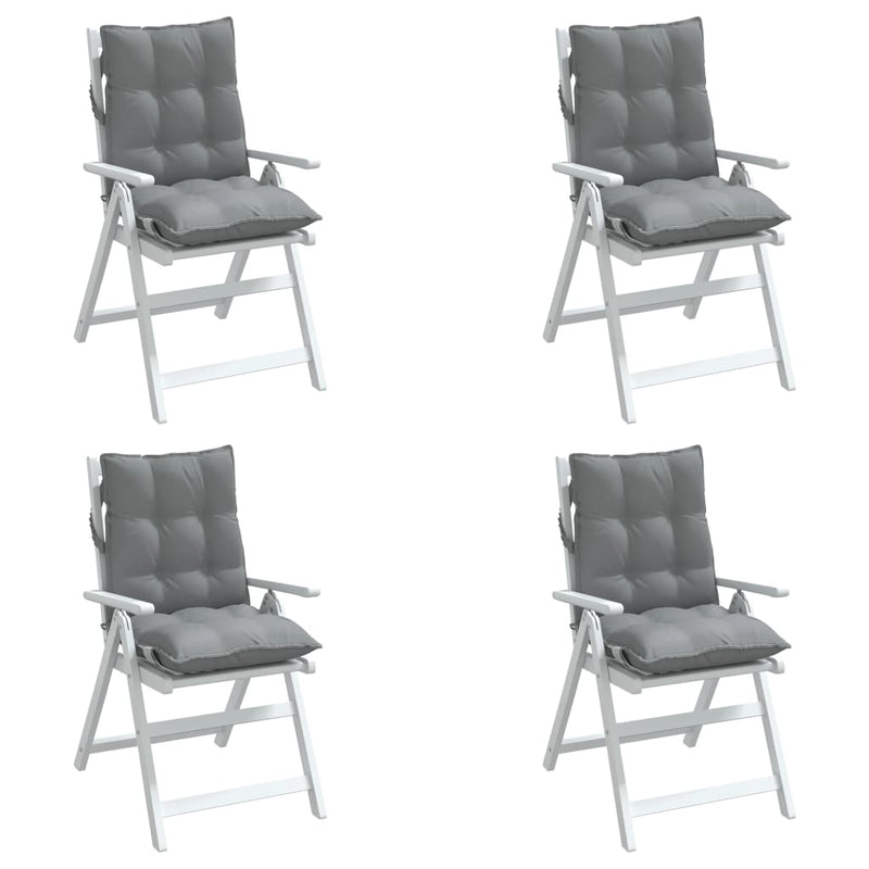 Lowback Chair Cushions 4 pcs Grey Oxford Fabric Payday Deals