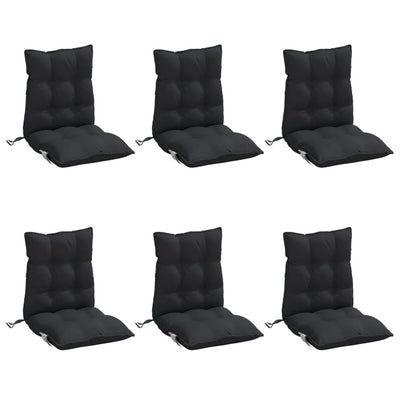 Lowback Chair Cushions 6 pcs Black Oxford Fabric Payday Deals