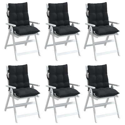 Lowback Chair Cushions 6 pcs Black Oxford Fabric Payday Deals
