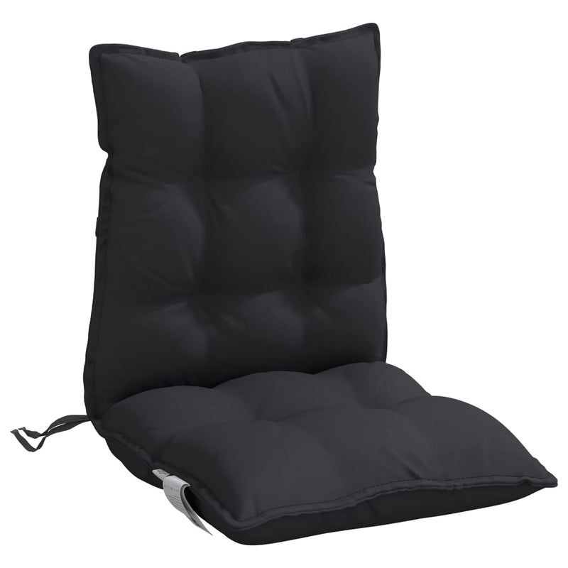 Lowback Chair Cushions 6 pcs Black Oxford Fabric Payday Deals