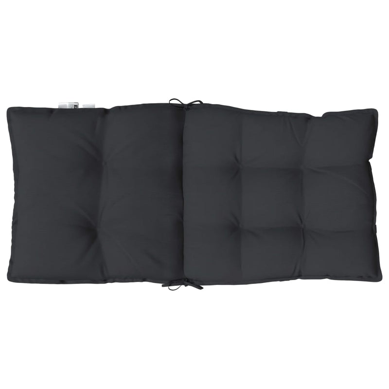 Lowback Chair Cushions 6 pcs Black Oxford Fabric Payday Deals