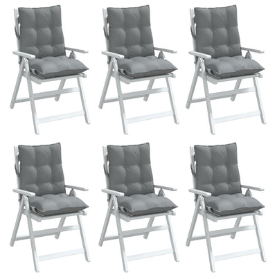 Lowback Chair Cushions 6 pcs Grey Oxford Fabric Payday Deals