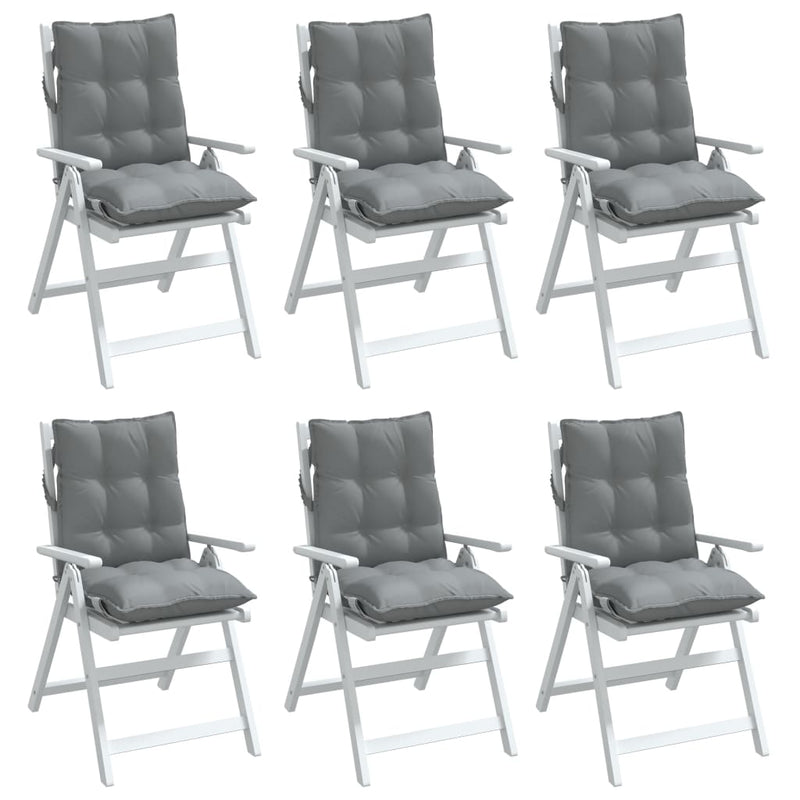 Lowback Chair Cushions 6 pcs Grey Oxford Fabric Payday Deals