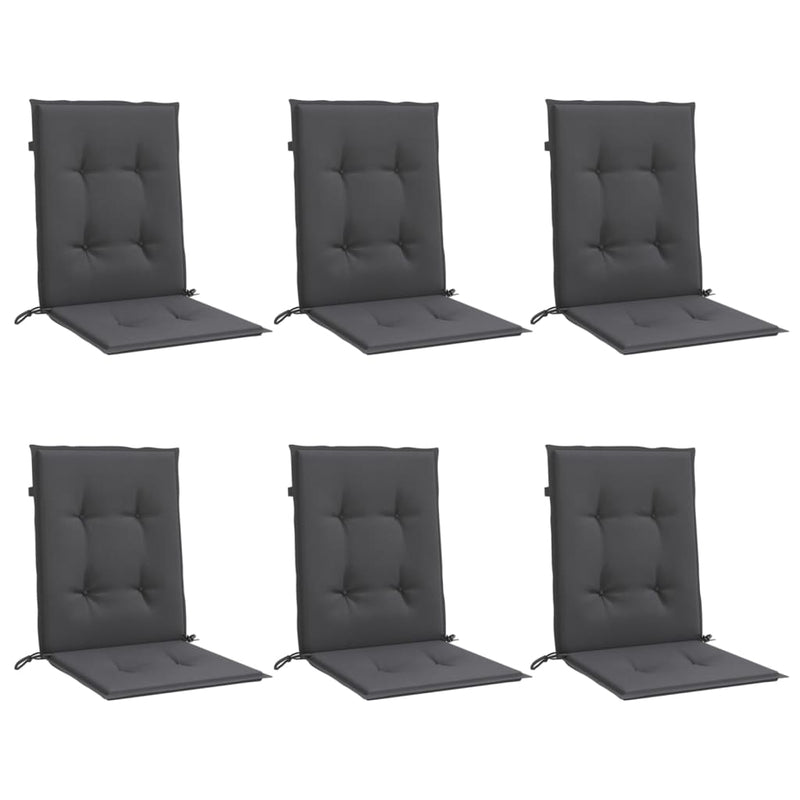 Lowback Chair Cushions 6 pcs Melange Anthracite 100x50x4 cm Fabric Payday Deals