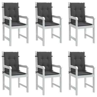 Lowback Chair Cushions 6 pcs Melange Anthracite 100x50x4 cm Fabric