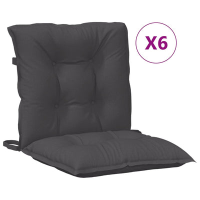 Lowback Chair Cushions 6 pcs Melange Anthracite 100x50x7 cm Fabric Payday Deals