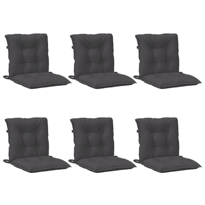 Lowback Chair Cushions 6 pcs Melange Anthracite 100x50x7 cm Fabric Payday Deals