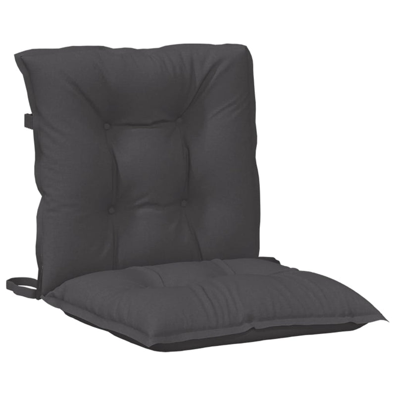 Lowback Chair Cushions 6 pcs Melange Anthracite 100x50x7 cm Fabric Payday Deals