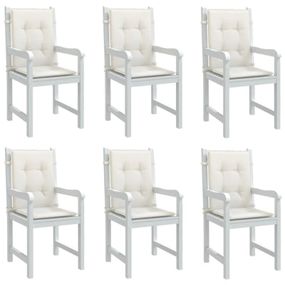 Lowback Chair Cushions 6 pcs Melange Cream 100x50x4 cm Fabric