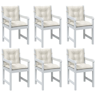 Lowback Chair Cushions 6 pcs Melange Cream 100x50x7 cm Fabric Payday Deals