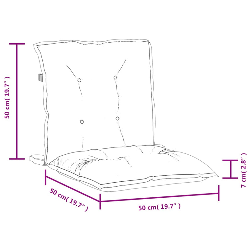 Lowback Chair Cushions 6 pcs Melange Cream 100x50x7 cm Fabric Payday Deals