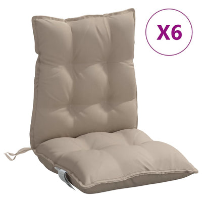 Lowback Chair Cushions 6 pcs Taupe Oxford Fabric Payday Deals