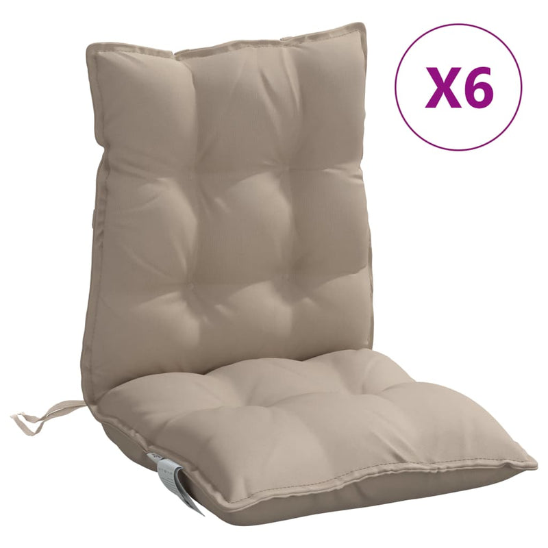 Lowback Chair Cushions 6 pcs Taupe Oxford Fabric Payday Deals