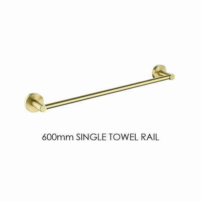 Luxurious Brushed Gold Stainless Steel 304 Towel Rack Rail - Single Bar 600mm