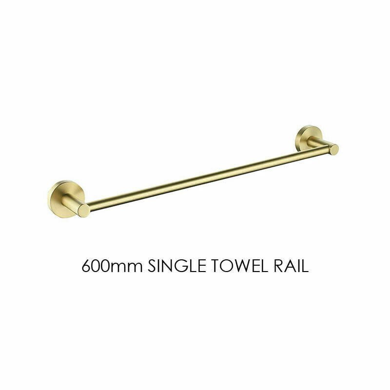 Luxurious Brushed Gold Stainless Steel 304 Towel Rack Rail - Single Bar 600mm Payday Deals