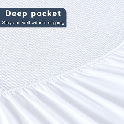 Luxurious Microfibre Terry Toweling Mattress Protector - Double Payday Deals