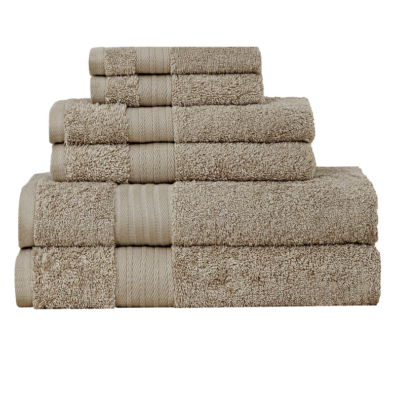 Luxury 6 Piece Soft and Absorbent Cotton Bath Towel Set - Sandstone Payday Deals